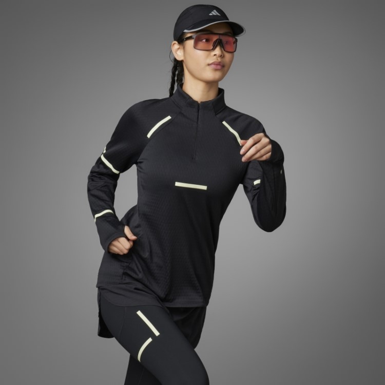 Reflet At Night X-city Top De Corrida De Manga Longa Adidas Preto