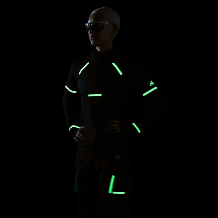 Reflet At Night X-city Top De Corrida De Manga Longa Adidas Preto