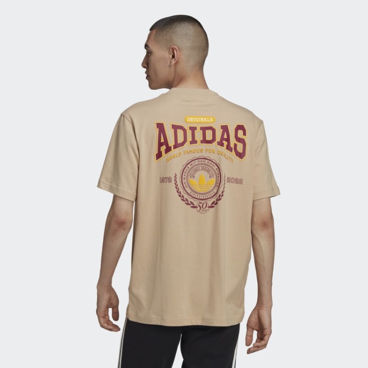 Camiseta Soltinha Adidas Varsity Bege