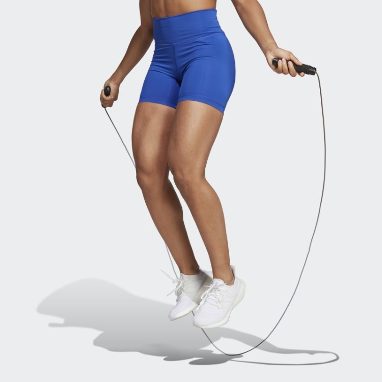 Meia-calça Curta Optime Hyperbright Training Azul Adidas