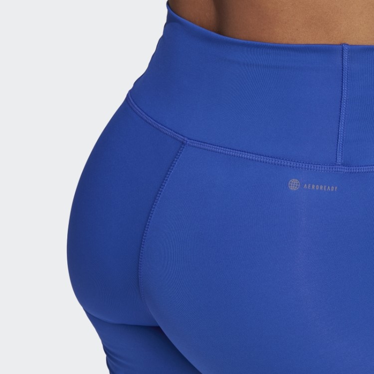 Meia-calça Curta Optime Hyperbright Training Azul Adidas