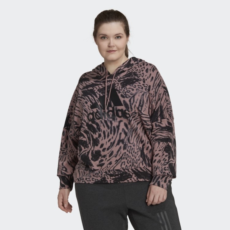 Moletom Com Capuz Roxo Future Icons Animal Print Da Adidas (tamanho Grande)