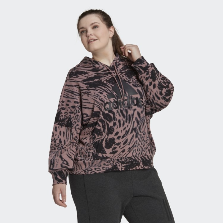 Moletom Com Capuz Roxo Future Icons Animal Print Da Adidas (tamanho Grande)
