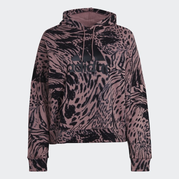 Moletom Com Capuz Roxo Future Icons Animal Print Da Adidas (tamanho Grande)