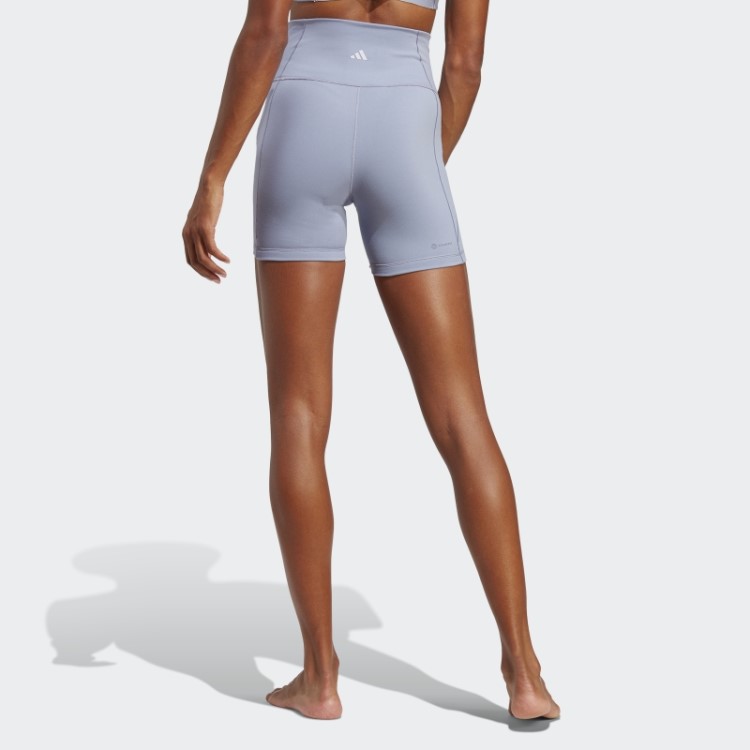 Legging Curta Adidas Silver Violet Yoga Studio De 12 Cm