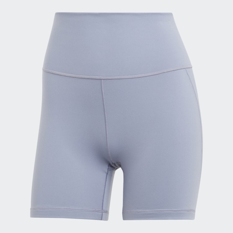 Legging Curta Adidas Silver Violet Yoga Studio De 12 Cm
