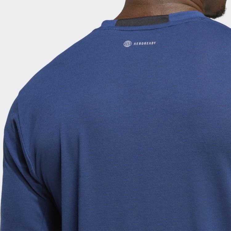 T-shirt Adidas Azul Escura Desenhada Para Treino