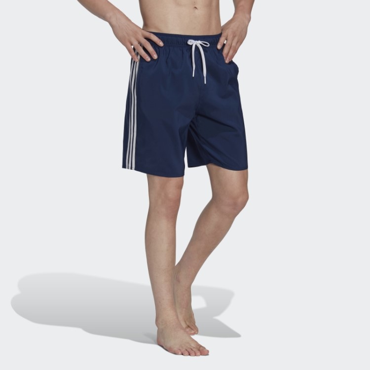 Short De Natação Branco Adidas 3 Listras Clx