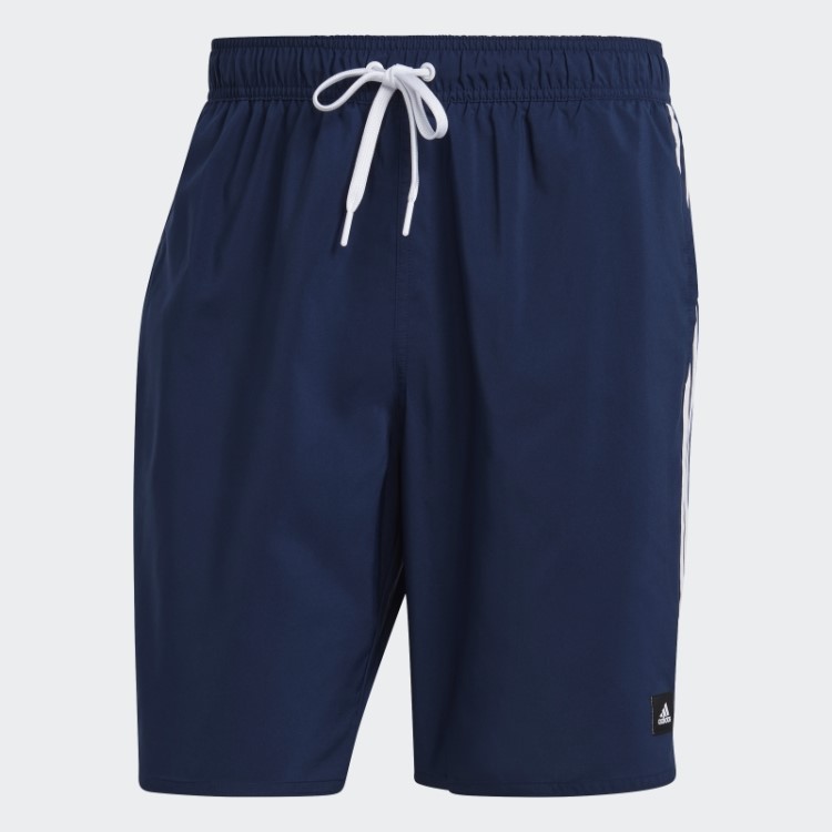 Short De Natação Branco Adidas 3 Listras Clx