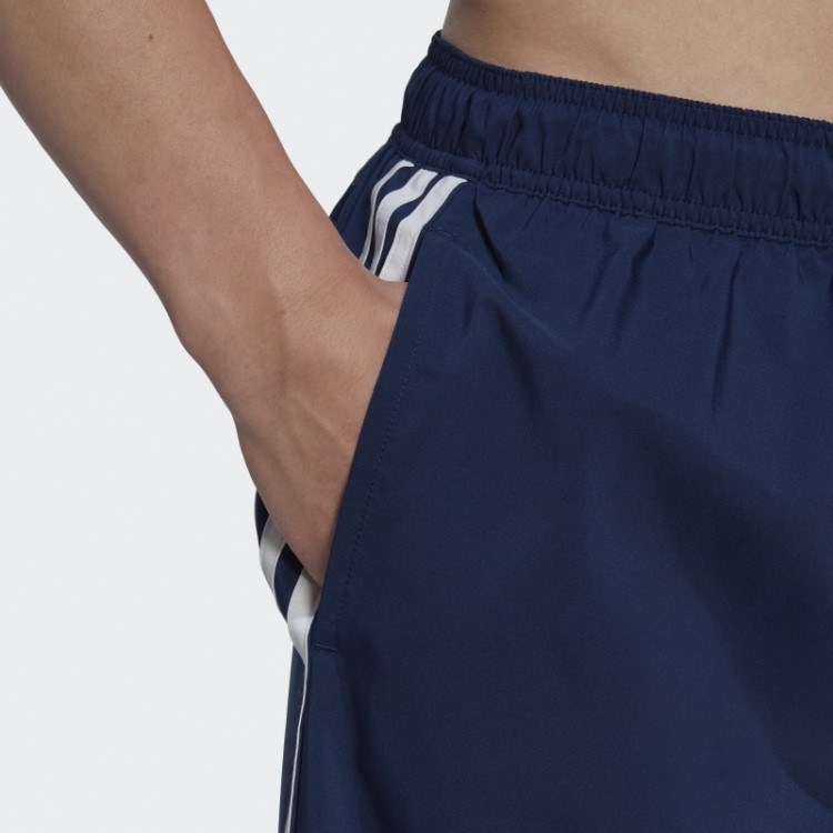 Short De Natação Branco Adidas 3 Listras Clx
