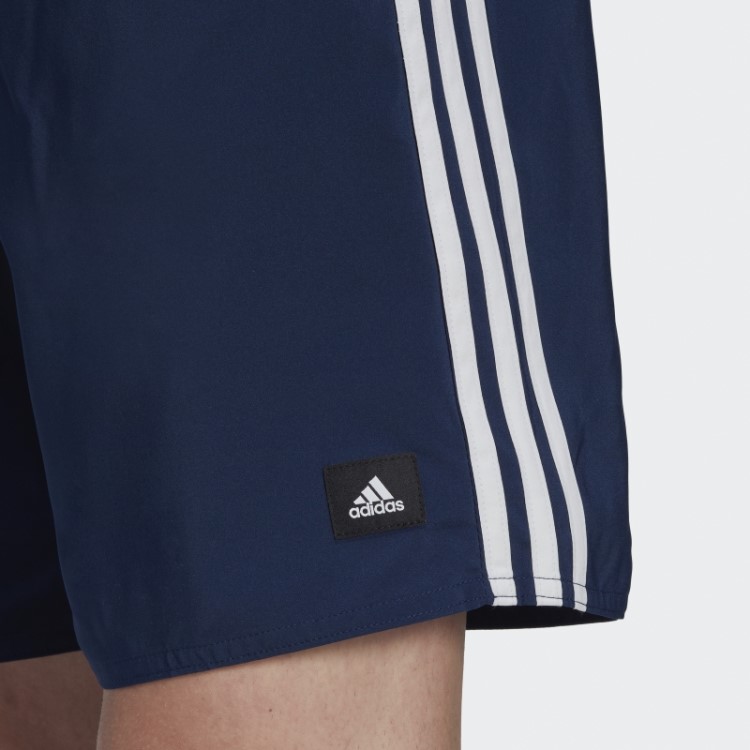 Short De Natação Branco Adidas 3 Listras Clx