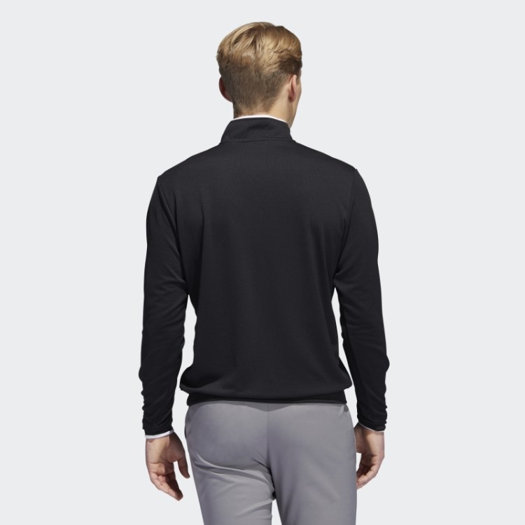Pulôver De Zíper Preto Adidas