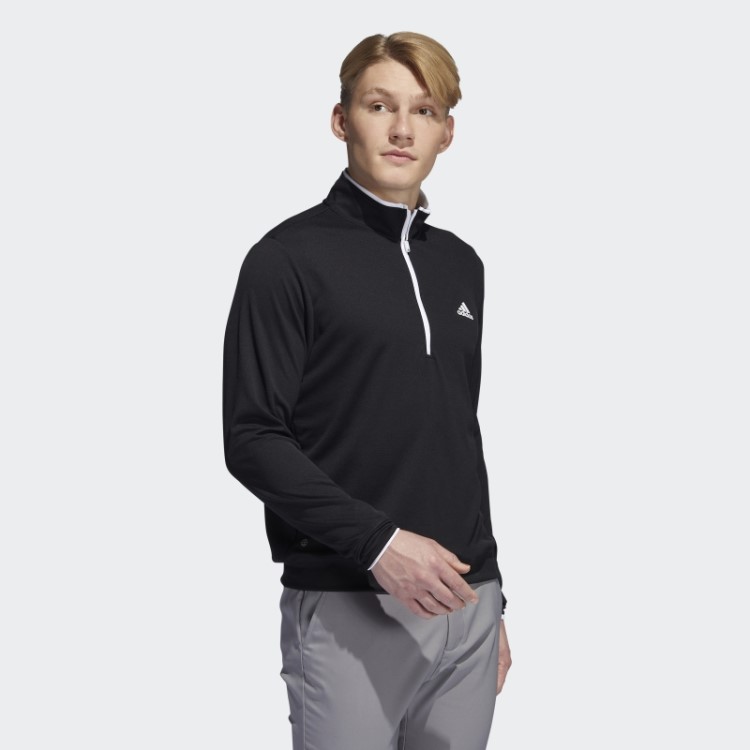 Pulôver De Zíper Preto Adidas