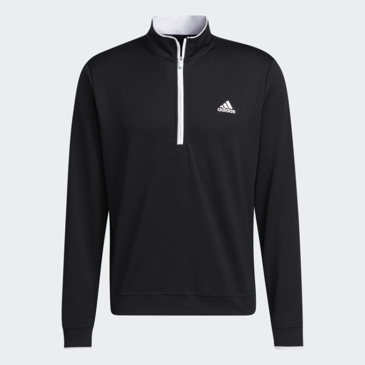 Pulôver De Zíper Preto Adidas