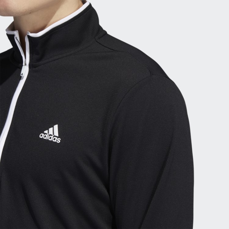 Pulôver De Zíper Preto Adidas