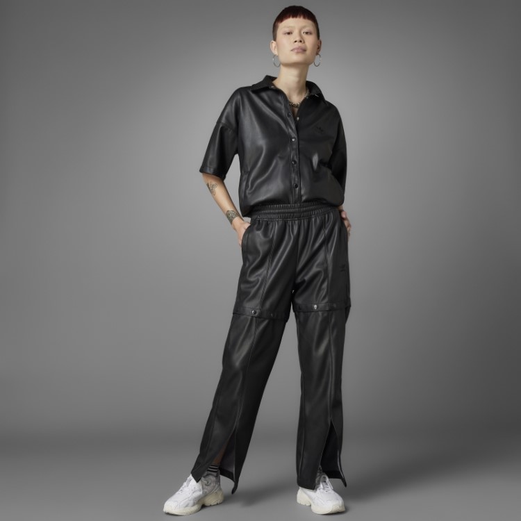 Calça Preta Sempre Original Em Couro Sintético Adidas