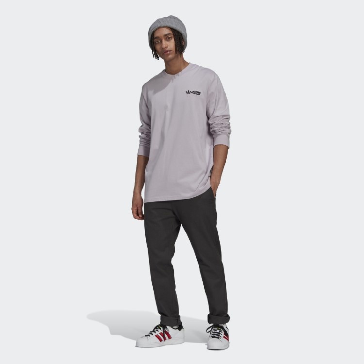 Camiseta Estampada De Manga Longa Malva Adidas