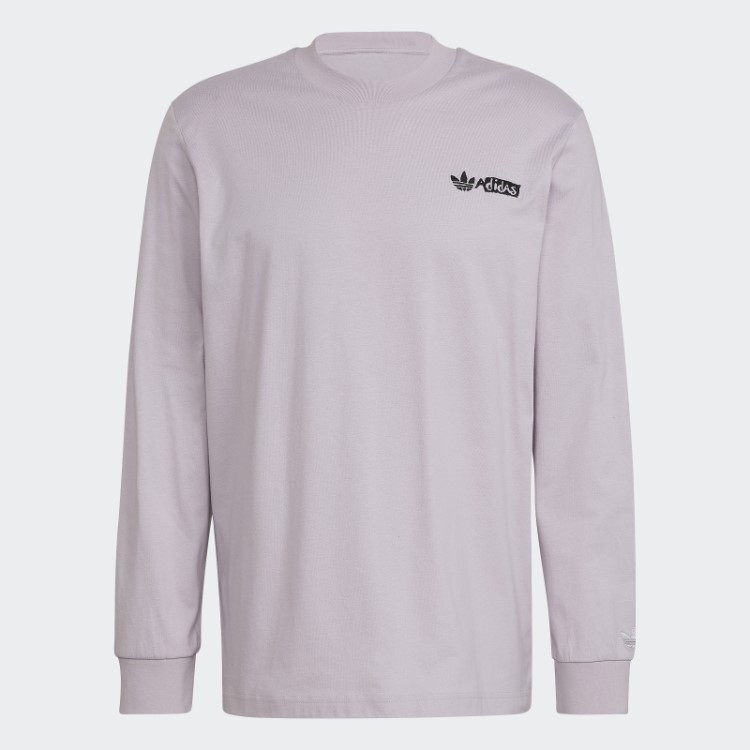 Camiseta Estampada De Manga Longa Malva Adidas
