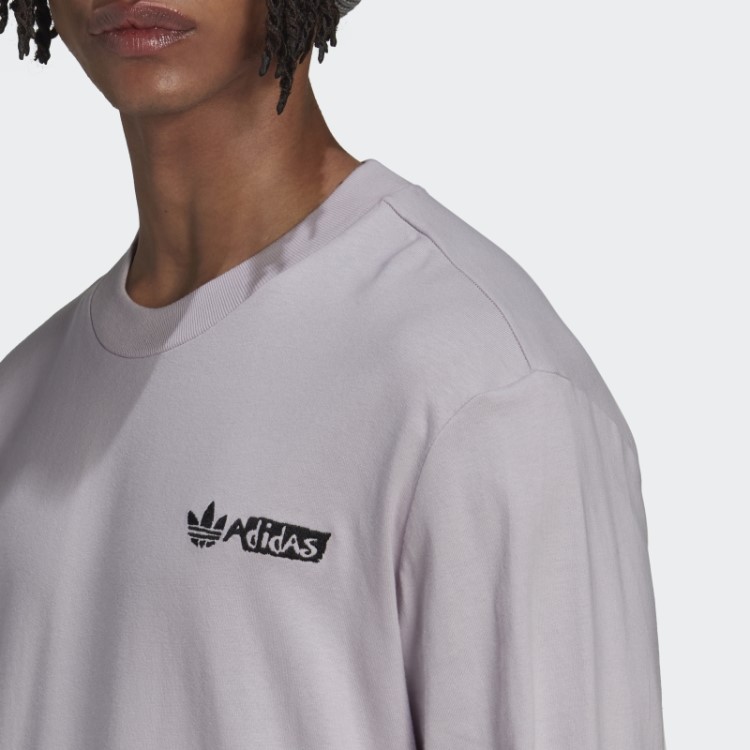 Camiseta Estampada De Manga Longa Malva Adidas