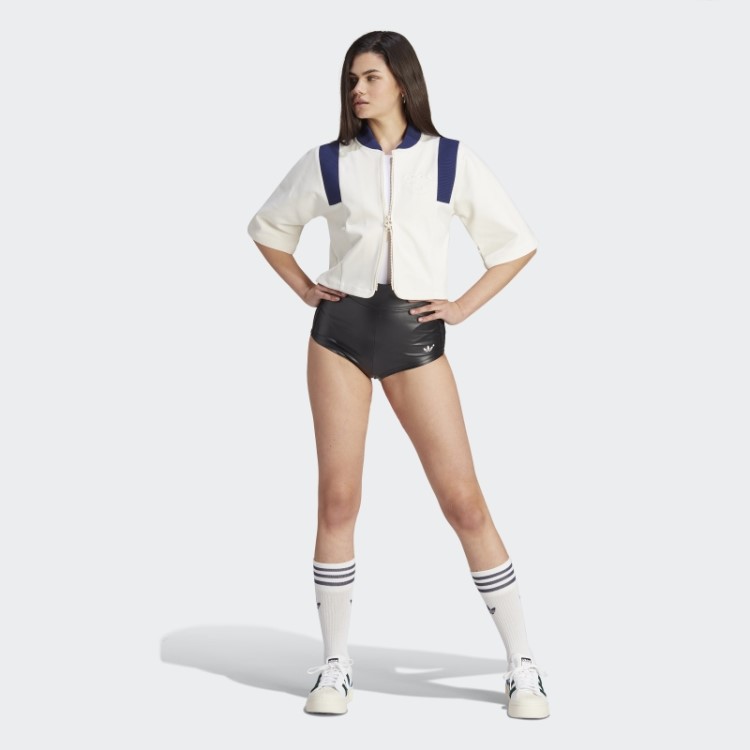 Jaqueta Cropped Versão Azul Adidas Branca