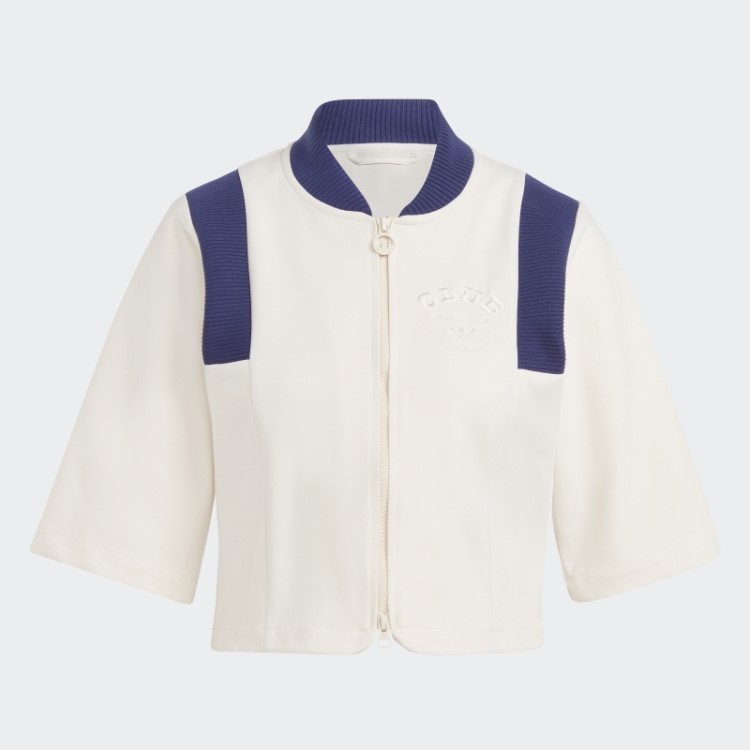 Jaqueta Cropped Versão Azul Adidas Branca