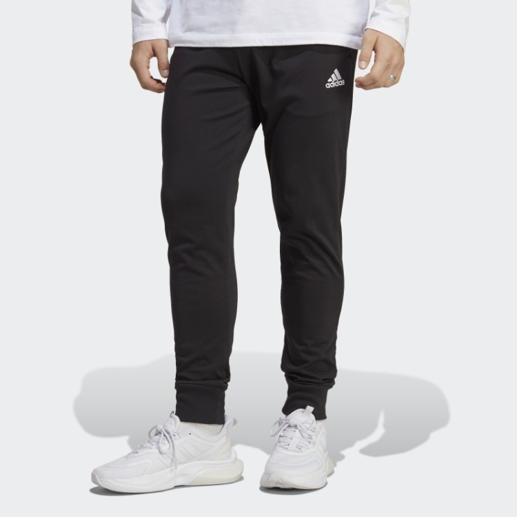 Calça De Punho Cônico De Jérsei único Essencial Adidas Preta