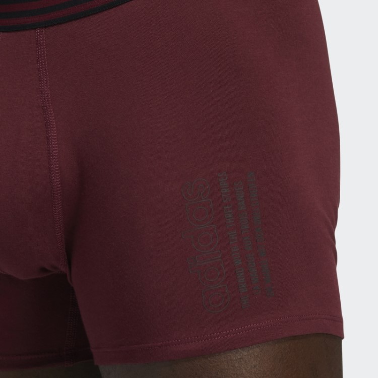 Cuecas Tronco De Algodão Adidas Core 4 Pares Bordô