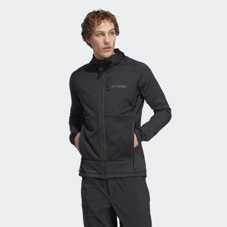 Adidas Terrex Tech Flooce Jaqueta De Lã Para Caminhada Com Capuz Preto