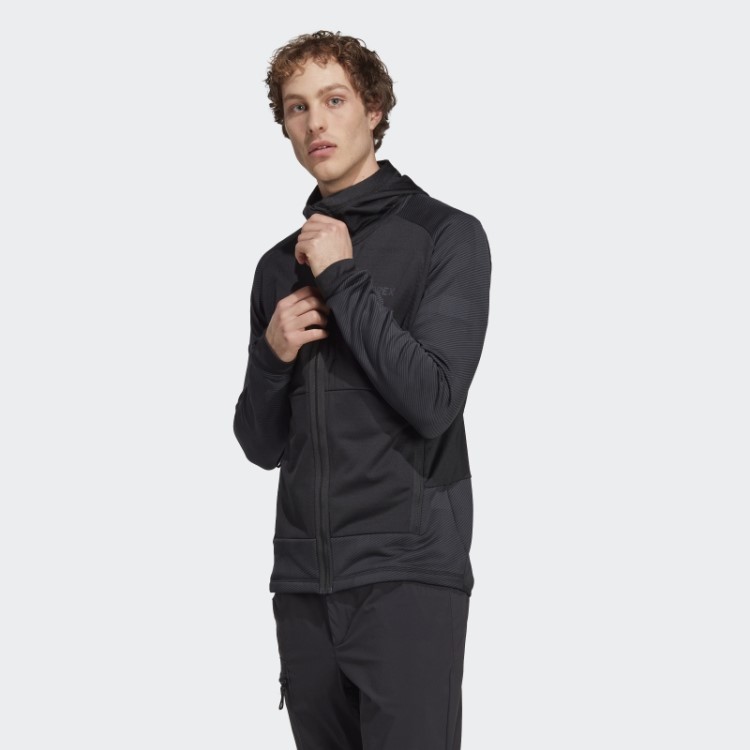Adidas Terrex Tech Flooce Jaqueta De Lã Para Caminhada Com Capuz Preto