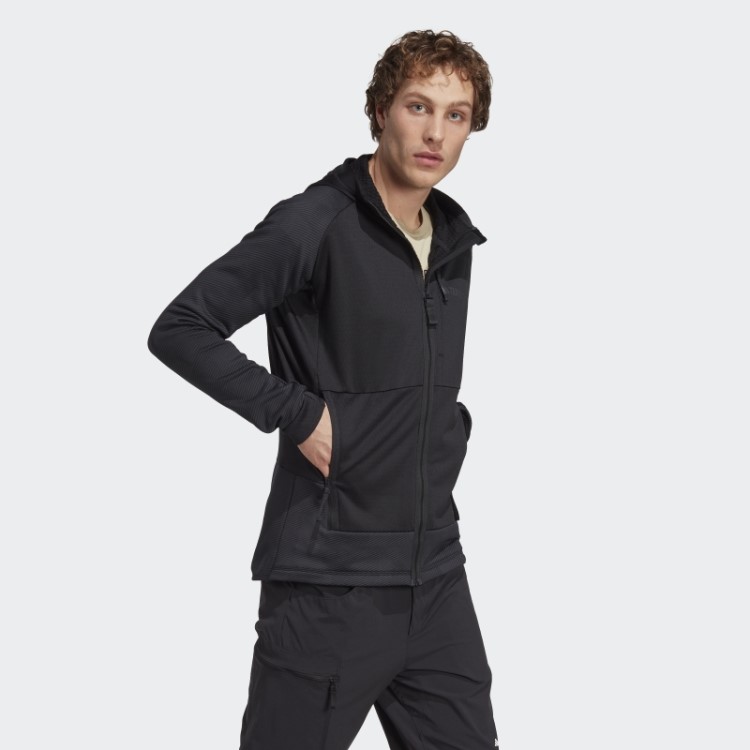 Adidas Terrex Tech Flooce Jaqueta De Lã Para Caminhada Com Capuz Preto