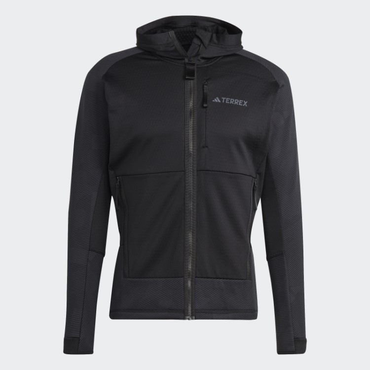 Adidas Terrex Tech Flooce Jaqueta De Lã Para Caminhada Com Capuz Preto