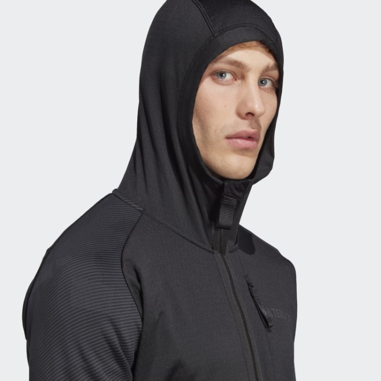 Adidas Terrex Tech Flooce Jaqueta De Lã Para Caminhada Com Capuz Preto
