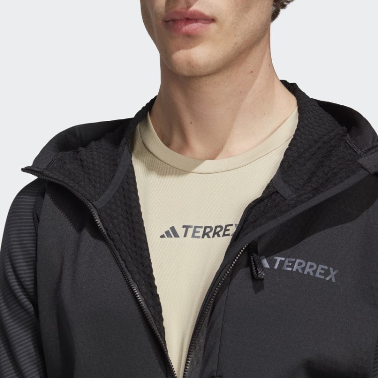 Adidas Terrex Tech Flooce Jaqueta De Lã Para Caminhada Com Capuz Preto