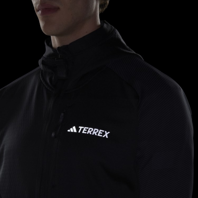 Adidas Terrex Tech Flooce Jaqueta De Lã Para Caminhada Com Capuz Preto