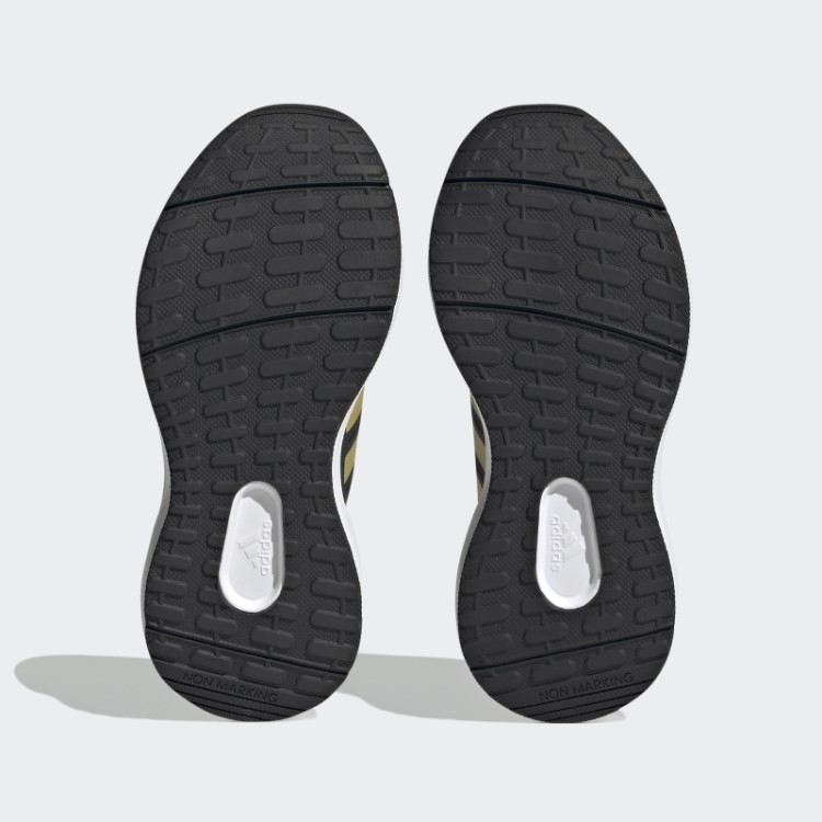 Adidas Fortarun 2.0 Cloudfoam Sapato De Renda Elástico Com Tira Superior Dourado Metálico