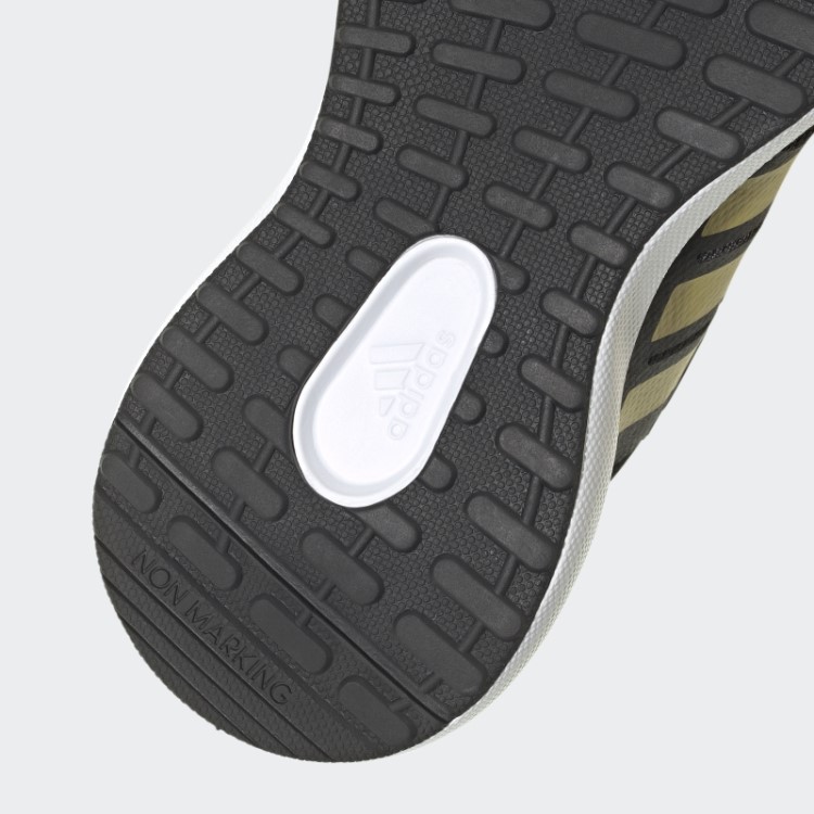 Adidas Fortarun 2.0 Cloudfoam Sapato De Renda Elástico Com Tira Superior Dourado Metálico