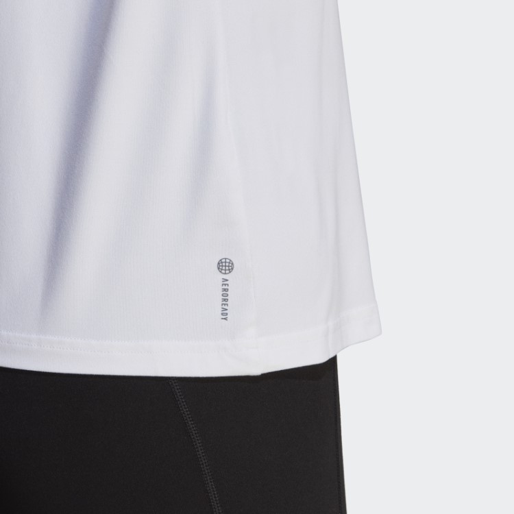 Regata Adidas Aeroready Train Essentials Branca Com Logo De 3 Barras