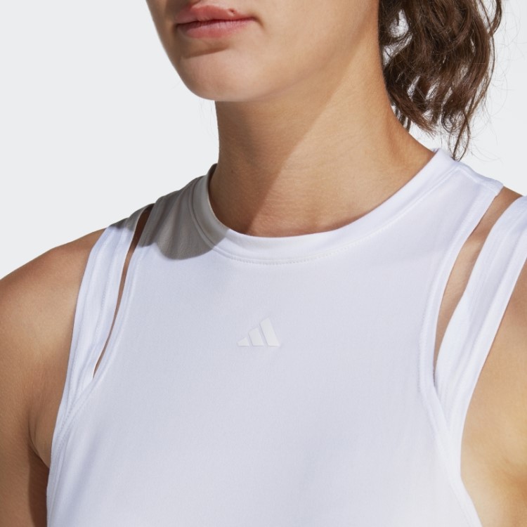 Regata Adidas Aeroready Train Essentials Branca Com Logo De 3 Barras