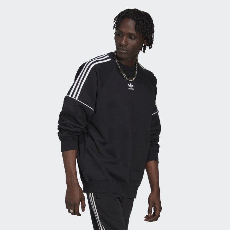 Moda De Moletom Preto Adidas Rekive Crew