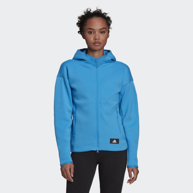 Adidas Sportswear Missão Vitória Moletom Com Zíper Completo Azul Quente