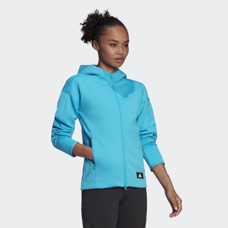 Adidas Sportswear Missão Vitória Moletom Com Zíper Completo Azul Quente