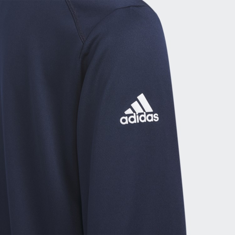 Suéter Adidas Heather Com Zíper Azul Marinho
