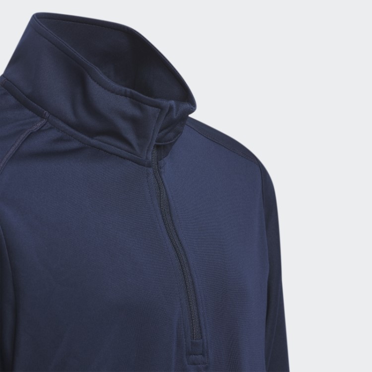 Suéter Adidas Heather Com Zíper Azul Marinho