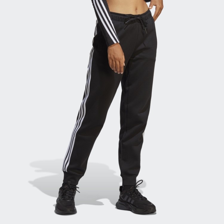 Calças Regulares Com As Três Listras Pretas E Elegantes Da Adidas Future Icons