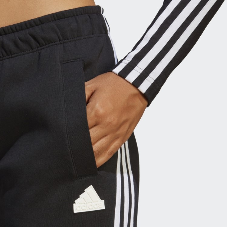 Calças Regulares Com As Três Listras Pretas E Elegantes Da Adidas Future Icons