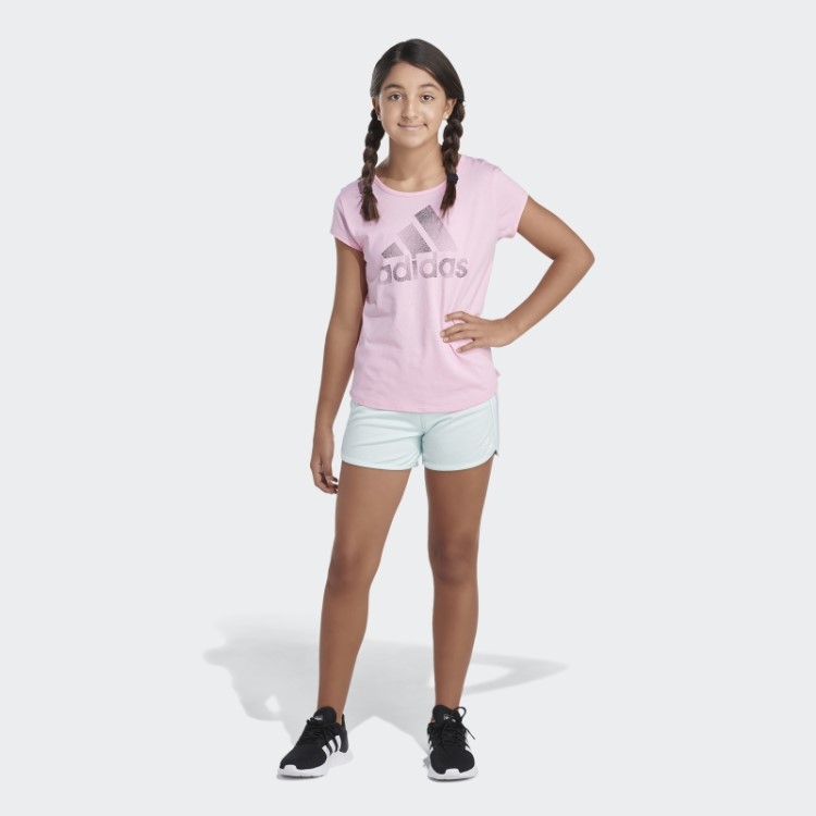 Shorts De Malha Listrada Adidas Ice Mint