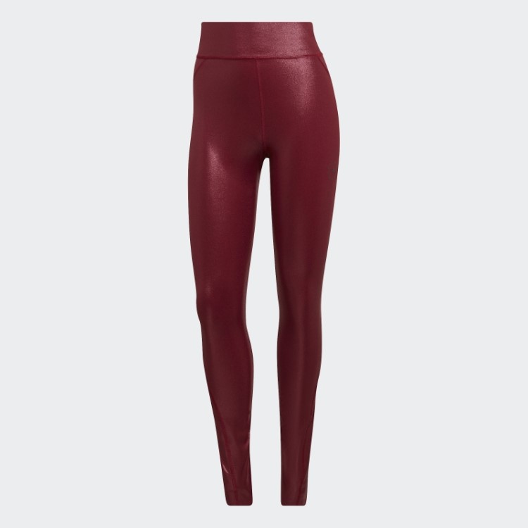 Adidas By Stella Mccartney Leggings De Treinamento Brilhante Moda Bordô