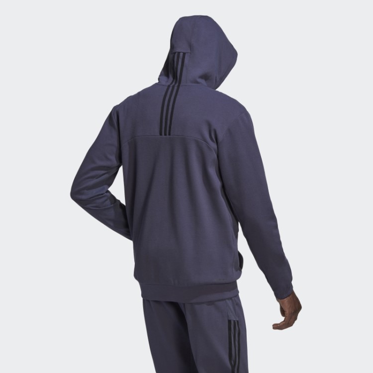 Moletom Com Capuz Azul Marinho Adidas Aeroready Yoga