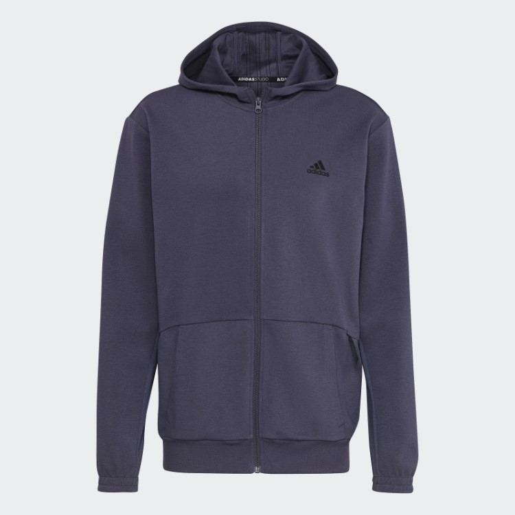Moletom Com Capuz Azul Marinho Adidas Aeroready Yoga