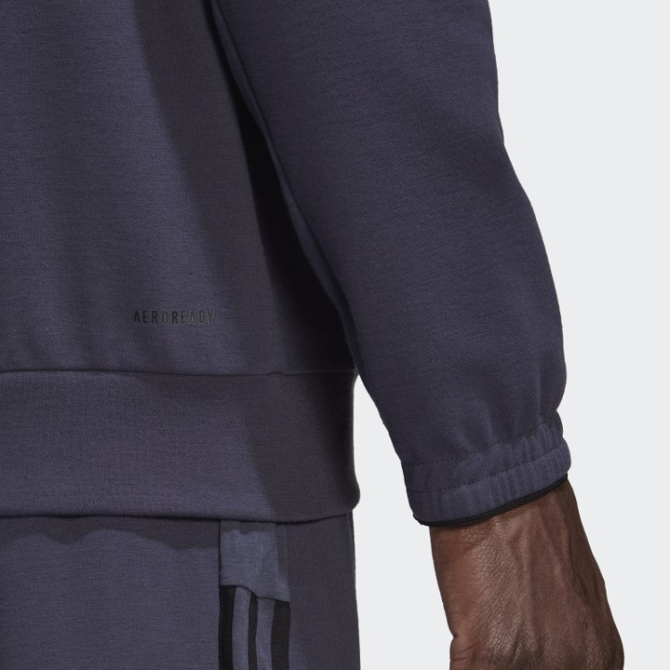 Moletom Com Capuz Azul Marinho Adidas Aeroready Yoga